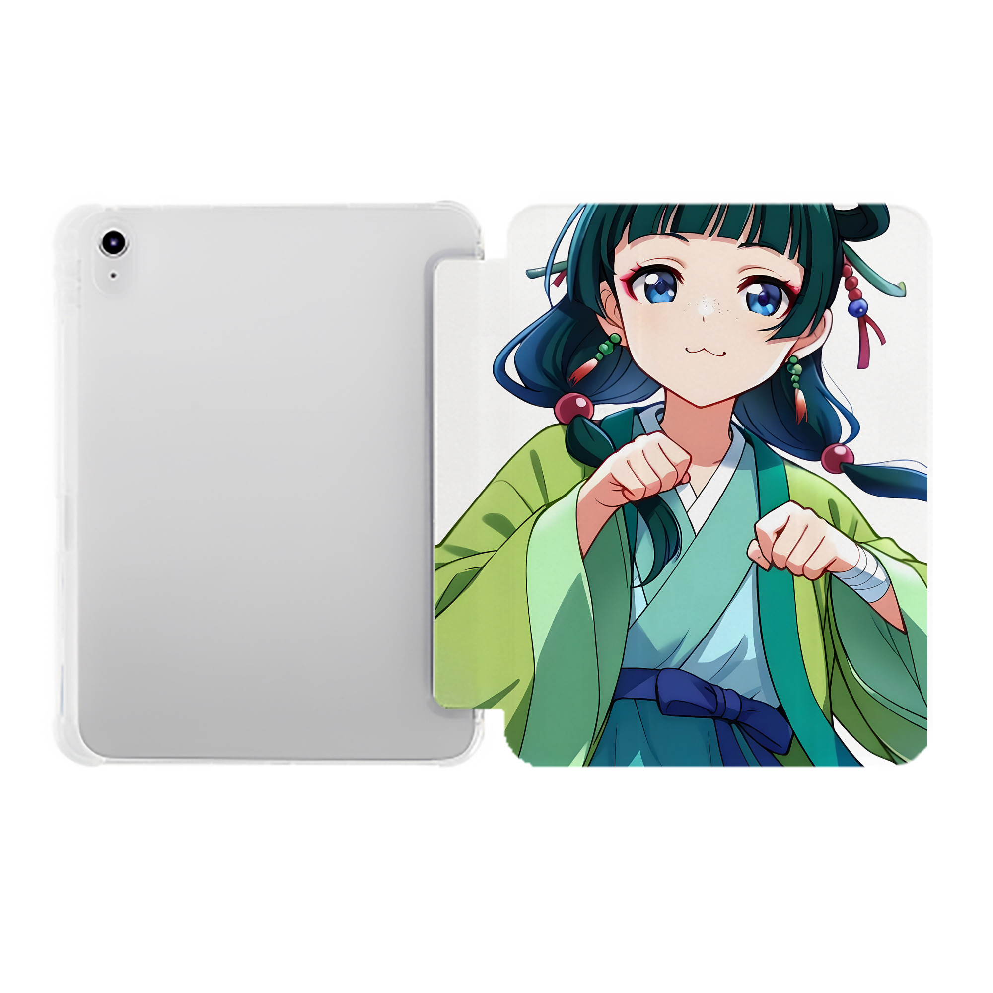 （画像用） 薬屋のひとりごと The Apothecary Diaries IPad ケース ペン収納付き 三つ折りスタンド PUレザー×シリコン 対応機種9.5/10.5/10.9インチ